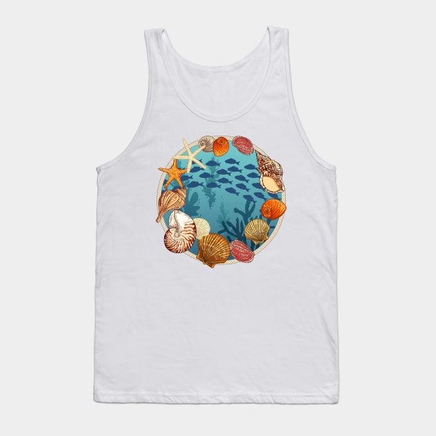 Seashell Stamp Tank Top by SWON Design